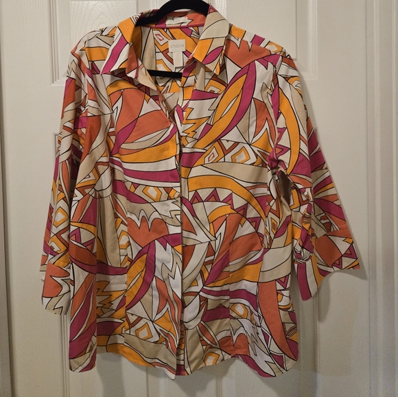 Chico's Multicolor Abstract Blouse - Picture 6 of 9